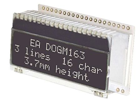 Electronic Assembly - EA DOGM163S-A - Electronic Assembly ͸ʽ ĸ LCD ɫʾ EA DOGM163S-A, 316ַ, 4λ8λSPI ӿ		