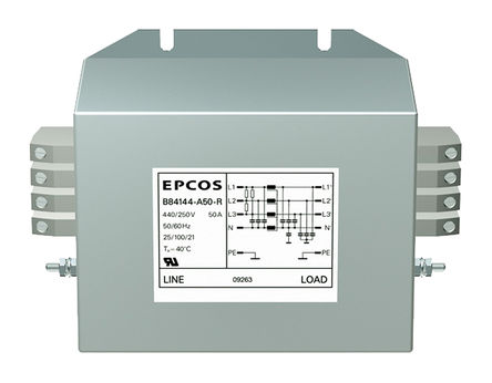 EPCOS - B84144A0025R000 - EPCOS B84144-A ϵ 3 25A 440 V ac, 60Hz װ RFI ˲ B84144A0025R000, װƬӶ		