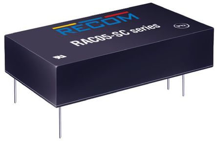 Recom - RAC05-05SC - Recom 5W  ǶʽģʽԴ SMPS RAC05-05SC, 80  264V ac, 5V dc, 1A, 73%Ч, ܷװ		