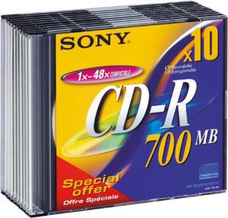 Sony - 10CDQ80NSLD - Sony 700 MB 48X CD , CD-R, 10 װ		