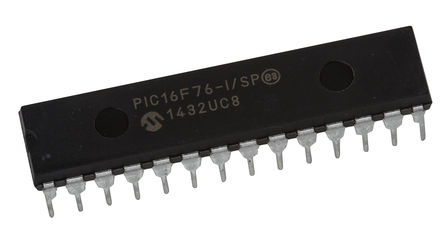 Microchip - PIC16F76-I/SP - Microchip PIC16F ϵ 8 bit PIC MCU PIC16F76-I/SP, 20MHz, 8K x 14  ROM , 368 B RAM, SPDIP-28		