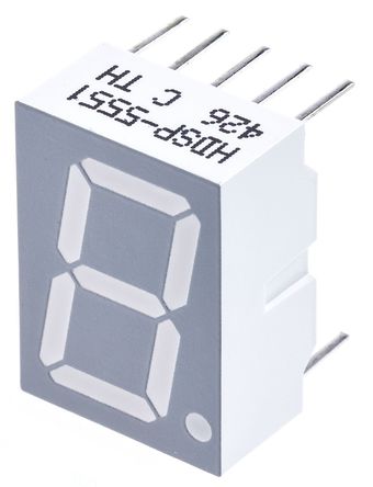 Broadcom - HDSP-5551 - Broadcom 1ַ 7  ɫ LED  HDSP-5551, 1.48 mcd, ҲС, 14.2mmַ, ͨװװ		