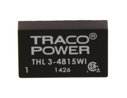 TRACOPOWER - THL 3-4815WI - TRACOPOWER THL 3WI ϵ 3W ʽֱ-ֱת THL 3-4815WI, 18  75 V ֱ, 24V dc, 125mA, 1.5kV dcѹ, 80%Ч, DIPװ		
