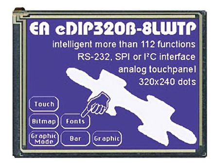 Electronic Assembly - EA eDIP320B-8LWTP - Electronic Assembly ͼ LCD ɫʾ EA eDIP320B-8LWTP, LED, 320 x 240pixels 5.7in, I2CRS232SPI ӿ		