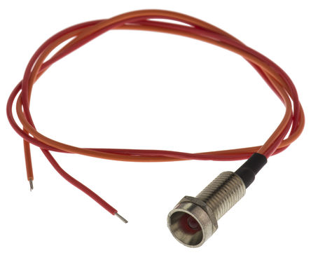 Tranilamp - LMR6/24DC/3 RED - Tranilamp LMR6/24DC/3 RED 3 mm  ɫ LED ָʾ, ߽Ӷ, 6.4mmװ׳ߴ, 24 V ֱ		