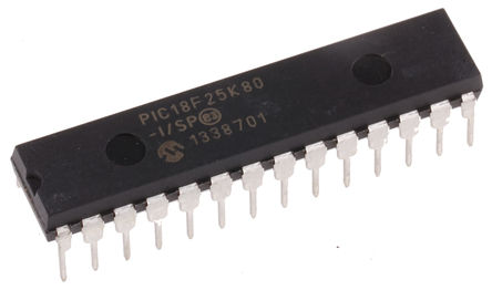Microchip - PIC18F25K80-I/SP - Microchip PIC18F ϵ 8 bit PIC MCU PIC18F25K80-I/SP, 64MHz, 32 kB ROM , 1024 B3648 B RAM, SPDIP-28		