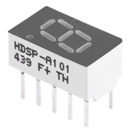 Broadcom - HDSP-A101 - Broadcom 1ַ 7  ɫ LED  HDSP-A101, 3.6 mcd, ҲС, 7.62mmַ, ͨװװ		