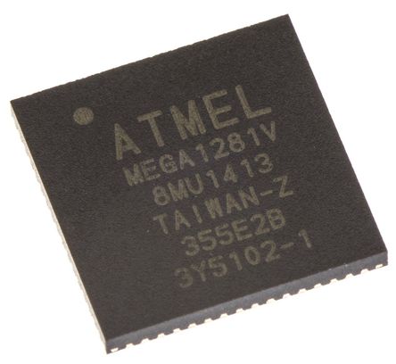Microchip - ATMEGA1281V-8MU - Microchip ATmega ϵ 8 bit AVR MCU ATMEGA1281V-8MU, 8MHz, 128 kB ROM , 4 kB8 kB RAM, MLF-64		