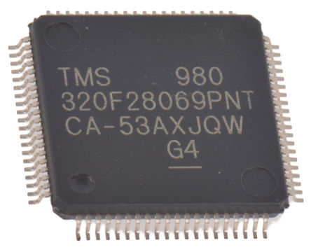 Texas Instruments - TMS320F28069PNT - Piccolo ϵ Texas Instruments 32 bit C28x MCU TMS320F28069PNT, 90MHz, 256 kB ROM , 100 kB RAM, 1xUSB, LQFP-80		