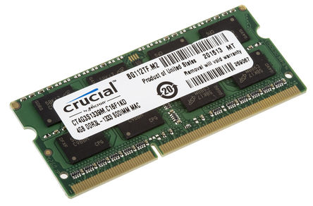 Crucial - CT4G3S1339MCEU - Crucial 4 GB DDR3 1333MHz  ڴģ CT4G3S1339MCEU, SODIMM		
