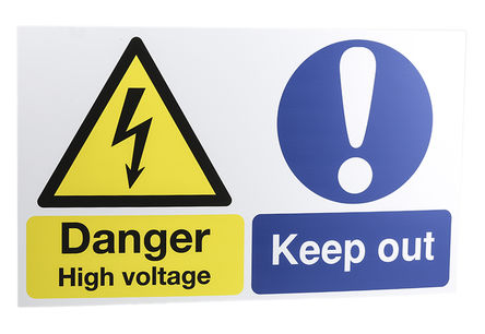 Signs & Labels - MS03029R - Signs & Labels MS03029R ɫ/ɫ/ɫ/ɫ Ӣ  PP Σվ־ “Danger High Voltage, Keep Out“, 500 x 300mm		