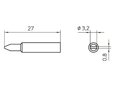 Weller - T0054485899 - Weller XNT ϵ XNT C, 3.2 mm ֱ ͷ, ʹWXP65 & WP65 		