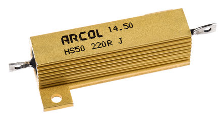 Arcol - HS50 220R J - Arcol HS50 ϵ HS50 220R J 50W 220 5%  尲װ̶ֵ, Ӷ, Ƿװ		