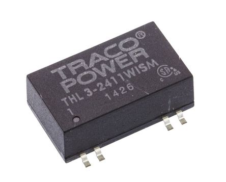 TRACOPOWER - THL 3-2411WISM - TRACOPOWER THL 3WISM ϵ 3W ʽֱ-ֱת THL 3-2411WISM, 9  36 V ֱ, 5V dc, 600mA, 1.5kV dcѹ, 78%Ч		