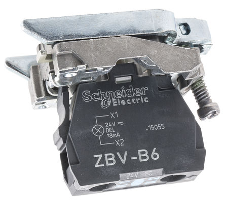 Schneider Electric - ZB4BVB6 - Schneider Electric XB4 ϵ  ZB4BVB6, 24 V, ɫ LED, ݶӶ		