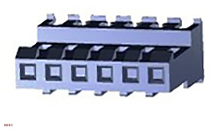 TE Connectivity - 3-640601-6 - TE Connectivity MTA-156 系列 3.96mm 节距 1 行 6 路 母 表面安装 PCB 连接器外壳 3-640601-6		