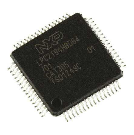 NXP - LPC2194HBD64/01,15 - NXP LPC21 ϵ 16/32 bit ARM7TDMI-S MCU LPC2194HBD64/01,15, 60MHz, 256 kB ROM , 16 kB RAM, LQFP-64		