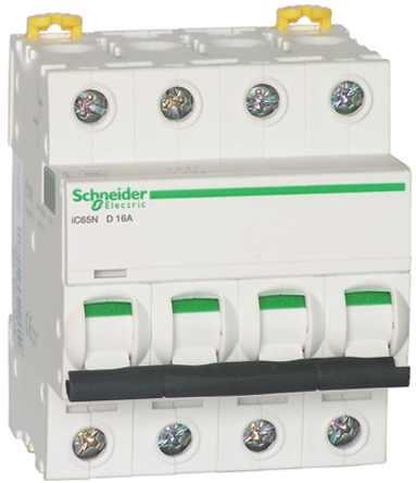 Schneider Electric - A9F17403 - Schneider Electric Acti 9 iC65N ϵ 4 3 A MCB A9F17403, 50 kA Ͽ, B բ		