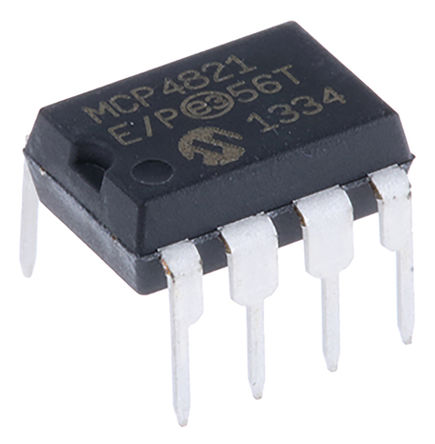Microchip - MCP4821-E/P - Microchip MCP4821-E/P , 12 λ DAC, SPIӿ, 8 PDIPװ		