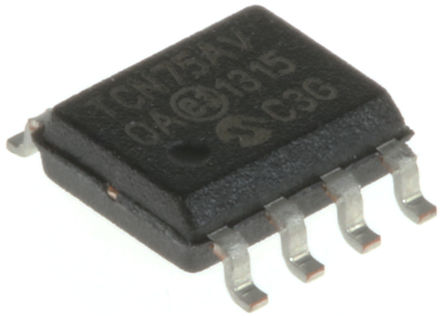 Microchip - TCN75AVOA - Microchip TCN75AVOA 12 λ ¶ת, 1Cȷ, I2CSMBusӿ, 2.7  5.5 VԴ, -55  +125 C¶, 8 SOICװ		