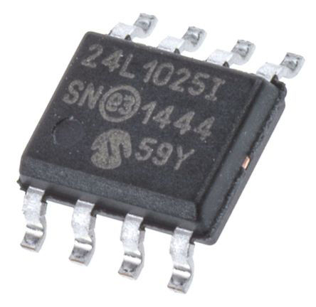 Microchip - 24LC1025-I/SN - Microchip 24LC1025-I/SN  EEPROM 洢, 1Mbit,  - 2߽ӿ, 900ns, 2.5  5.5 V, 8 SOICװ		