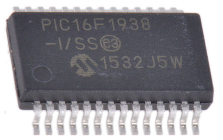 Microchip - PIC16F1938-I/SS - Microchip PIC16F ϵ 8 bit PIC MCU PIC16F1938-I/SS, 32MHz, 16384  ROM , 1024 B RAM, 1xUSB, SSOP-28		
