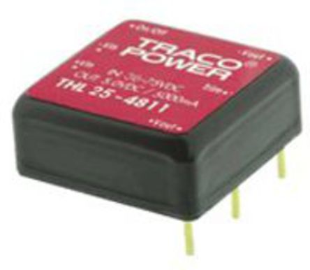 TRACOPOWER - THL 25-1211 - TRACOPOWER THL 25 ϵ 25W ʽֱ-ֱת THL 25-1211, 9  18 V ֱ, 5V dc, 5A, 1.5kV dcѹ, 89%Ч, 1 x 1 inװ		