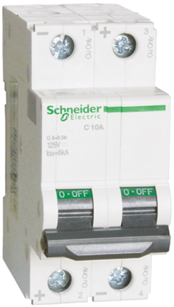 Schneider Electric - A9N22072 - Schneider Electric Acti 9 C65H-DC ϵ 2 3 A MCB A9N22072, 10 kA Ͽ, C բ		
