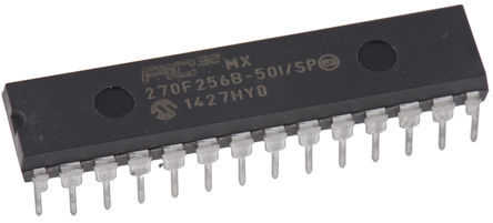 Microchip - PIC32MX270F256B-50I/SP - Microchip PIC32MX ϵ 32 bit PIC MCU PIC32MX270F256B-50I/SP, 50MHz, 256 kB ROM , 64 kB RAM, 1xUSB, SPDIP-28		