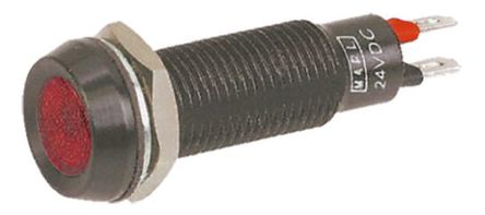 Marl - 677-501-23 - Marl 677-501-23 7 mm 凹形 红色 LED 指示器, 焊接片接端, 8.1mm安装孔尺寸, 24 → 28 V 直流		
