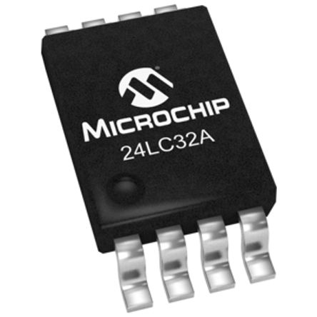 Microchip - 24LC32AF-I/MS - Microchip 24LC32AF-I/MS EEPROM 洢, 32kb, 4K x, 8bit  - I2Cӿ, 900ns, 2.5  5.5 V, 8 MSOPװ		