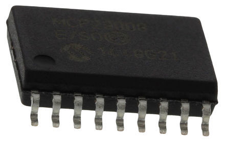 Microchip - MCP23008-E/SO - Microchip MCP23008-E/SO 8ͨ 5MHz I/Oչ, I2C MHzӿ, 18 SOICװ		