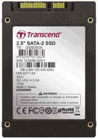Transcend - TS16GSSD500 - Transcend 16 GB 2.5 in. ҵ  ̬Ӳ TS16GSSD500, SATA II ӿ		