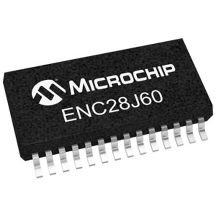 Microchip - ENC28J60-I/SS - Microchip ENC28J60-I/SS 10MBps ̫, MIIMIIM,  - SPI, 3.3 V, 28 SSOPװ		
