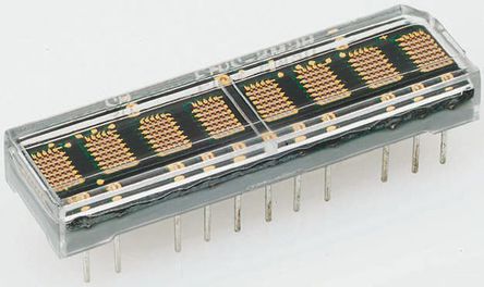 Broadcom - HCMS-3966 - Broadcom 4ַ ĸ 7 x 5 ɫ LED ʾ HCMS-3966, 2.3 mcd, 4.6mmַ, ͨװװ		