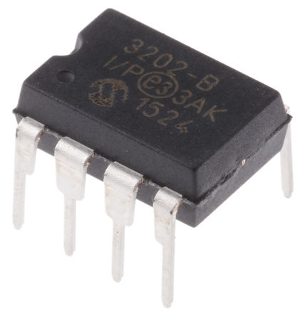 Microchip - MCP3202-BI/P - Microchip MCP3202-BI/P 12 λ ADC, , SPIӿ, 8 PDIPװ		