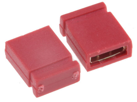 RS Pro - W8013T50RC - RS Pro 红色 2路 2.54mm节距 闭合顶部 跳线母座 W8013T50RC, 磷铜触芯		