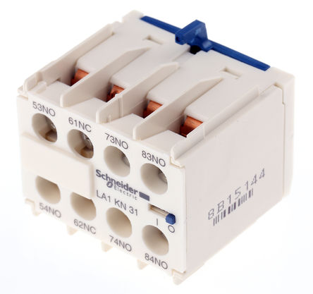 Schneider Electric - LA1KN31 - Schneider Electric LA1K 系列 夹安装 辅助触点 LA1KN31, 螺钉接端, 3 常开/常闭, 10 A, 600 V 交流		