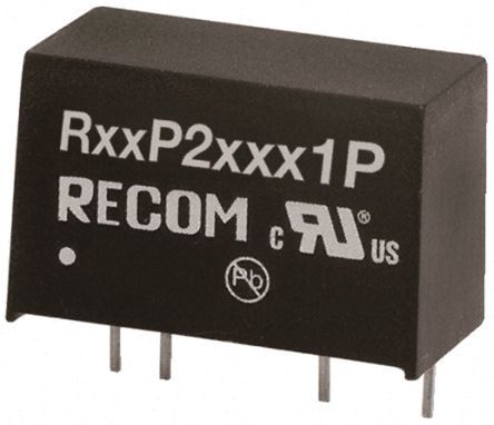 Recom - R12P205D/P - Recom 2W ʽֱ-ֱת R12P205D/P, 5V dc, 200mA, 6.4kV dcѹ, 70  75%Ч, SIPװ		