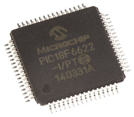 Microchip - PIC18F6622-I/PT - Microchip PIC18F ϵ 8 bit PIC MCU PIC18F6622-I/PT, 40MHz, 64 kB1024 B ROM , 3936 B RAM, TQFP-64		