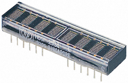 Broadcom - HDSP-2533 - Broadcom 8ַ ĸ 7 x 5 ɫ LED ʾ HDSP-2533, 7.5 mcd, 4.57mmַ, ͨװװ		