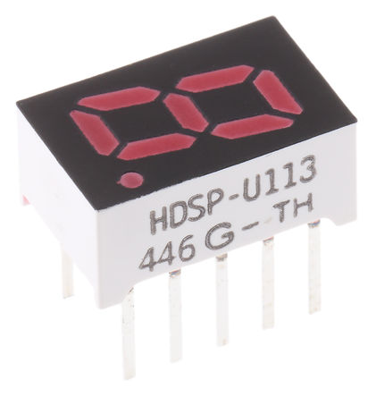 Broadcom - HDSP-U113 - Broadcom 1ַ 7  ɫ LED  HDSP-U113, 3.6 mcd, ҲС, 8mmַ, ͨװװ		