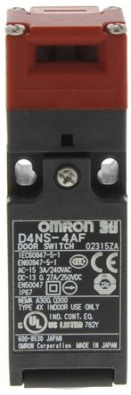 Omron - D4NS-4AF - Omron D4NS 系列 安全互锁开关 D4NS-4AF, 塑料外壳, 常开/常闭		