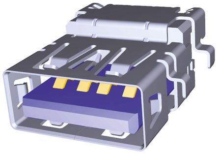 Molex - 48395-0003 - Molex 48395 ϵ 1 ˿ ֱ USB3.0 A  USB  48395-0003, ͨ, 30 V, 1.8A		
