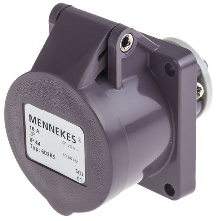 Mennekes - 603 - Mennekes ɫ 2P ҵԴ 尲װ  603, 16A, 20  25 V, IP44		
