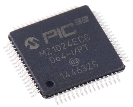 Microchip - PIC32MZ1024ECG064-I/PT - Microchip PIC32MZ ϵ 32 bit PIC MCU PIC32MZ1024ECG064-I/PT, 200MHz, 1024 kB ROM , 512 kB RAM, 1xUSB, TQFP-64		