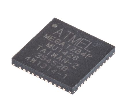 Microchip - ATMEGA1284P-MU - Microchip ATmega ϵ 8 bit AVR MCU ATMEGA1284P-MU, 20MHz, 128 kB, 4 kB ROM , 16 kB RAM, VQFN-44		