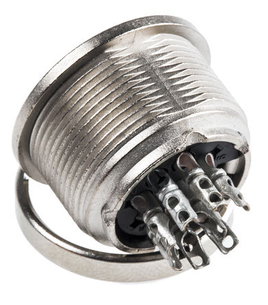 Amphenol - T3507000 - Amphenol C 091 A 系列 IP40 8路 螺丝锁 Din 插座 T3507000, 额定4A, 100 V, 面板安装		