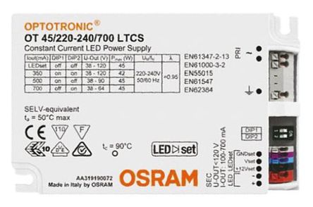Osram - OT 45/220-240/700 LTCS - Osram OPTOTRONIC OT ϵ LED  OT 45/220-240/700 LTCS, 195  264 V, 38  120V, 100 mA, 700 mA, 45W		