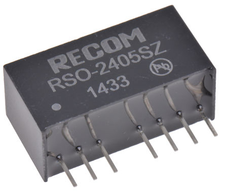 Recom - RSO-2405SZ - Recom RSO ϵ 1W ʽֱ-ֱת RSO-2405SZ, 9  36 V ֱ, 5V dc, 200mA, 1 (Tested for 1 Second)kV dcѹ, 78%Ч		